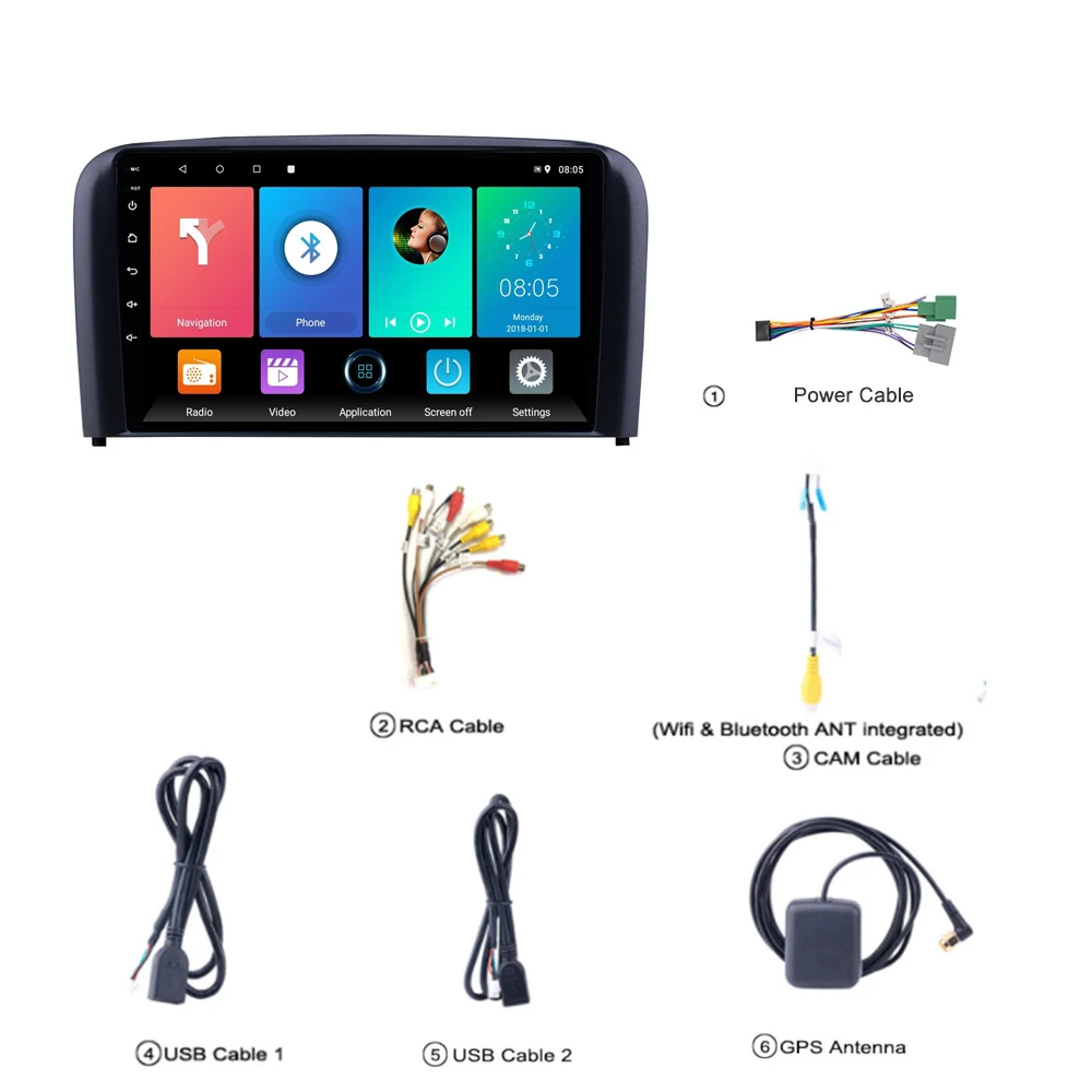 Для Volvo S80 2004 2005 2006 Aftermarket Autoradio 9 дюймов Android автомобильный мультимедийный видео