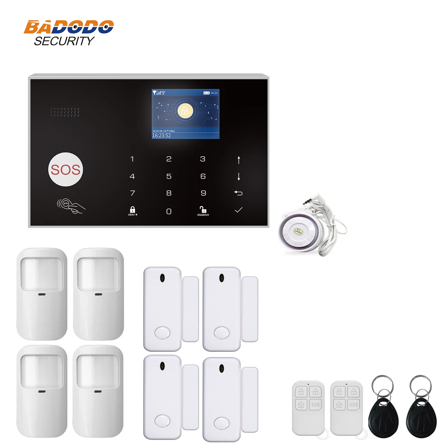 Tuya APP remote control smart WiFi GSM 4G TDD-LTE FDD-LTE WCDMA home Alarm system solar infrared beam sensor optional | Безопасность и