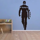 Виниловый декор для стен Marvel Мстители Капитан Америка, настенные наклейки, Съемный Декор для дома, художественный декор, Настенная Наклейка для детской комнаты Z29