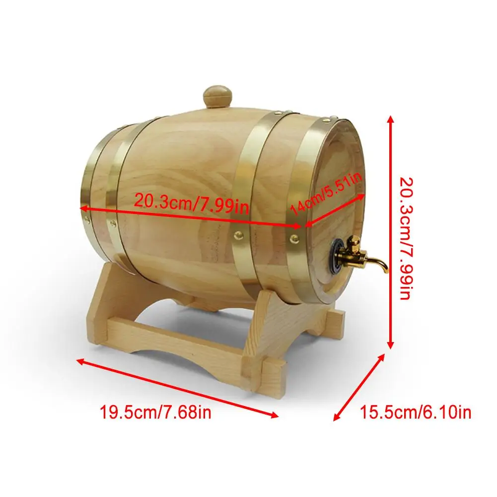 1.5L Beer Brewing Keg Vintage Wood Oak Timber Wine Barrel for Whiskey Rum Port Decorative Bar Accessories | Дом и сад