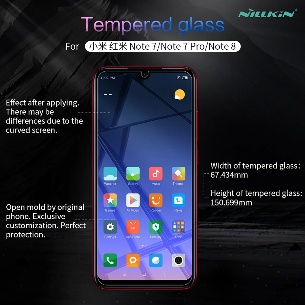 Закаленное стекло Nillkin Amazing H для Xiaomi Redmi Note 8 защита экрана телефона 7/ 7 Pro