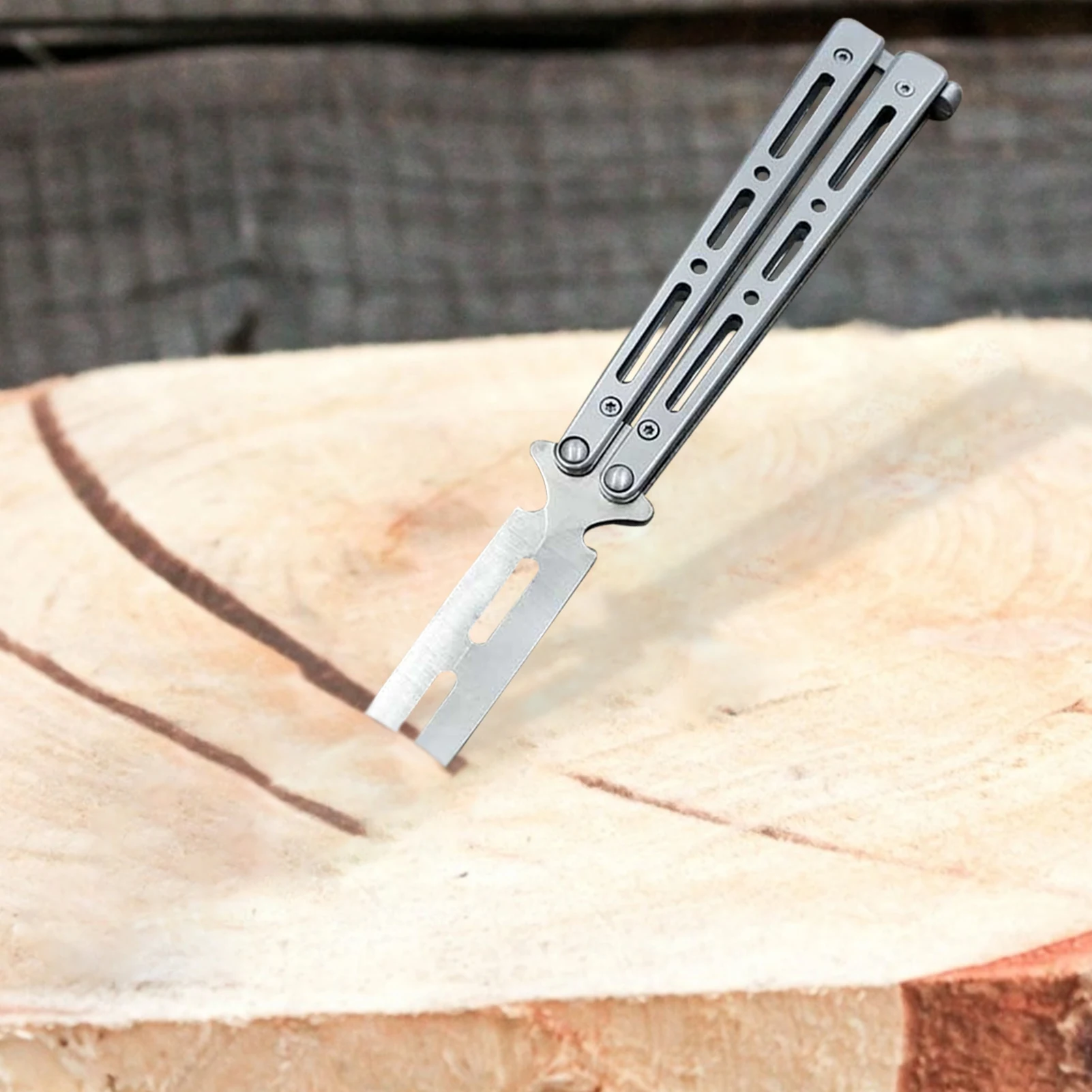 

Rainbow Color Stainless Steel Knife Butterfly Training Knife Game Knife Dull Tool No Edge