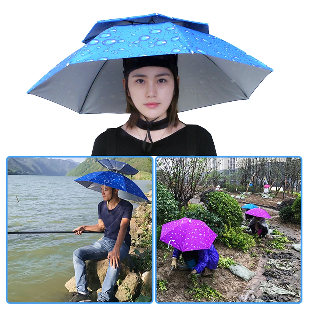 Портативный головной убор с зонтиком от дождя Складная уличная шляпа для рыбалки