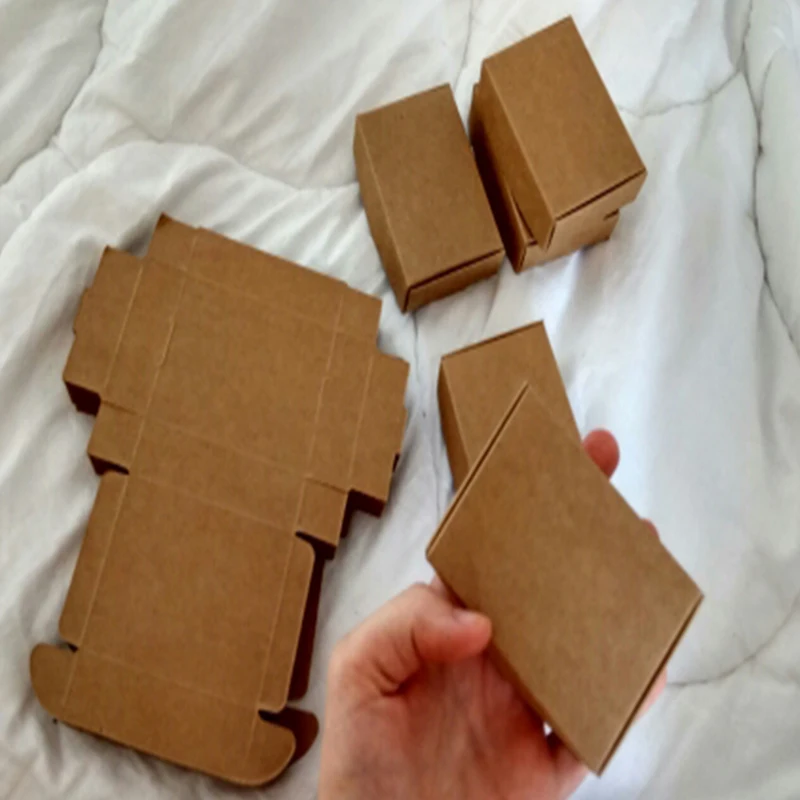 5 Pcs пустая белая мыло картонная коробка коричневый украшения Бумага маленький