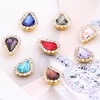 20pcs mixed color drop shape great strass glass sew on rhinestones with claw for diy craft christmas clothing garment decoration