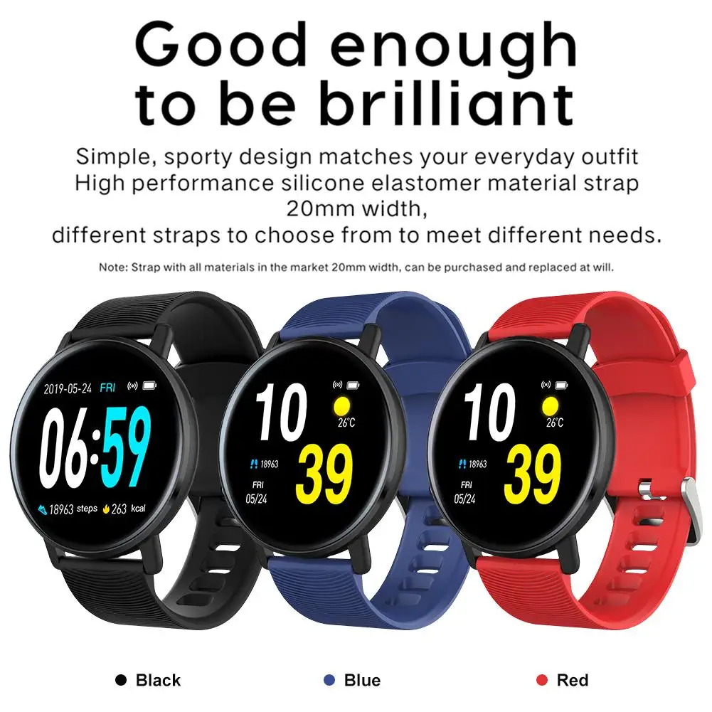 H5 1 3 дюймовый умный Браслет Полный сенсорный экран сердечный ритм кровяное