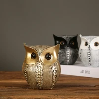 1pc bird owl resin model owl golden black white resin living room nordic ornaments figurine home decor christmas for interior