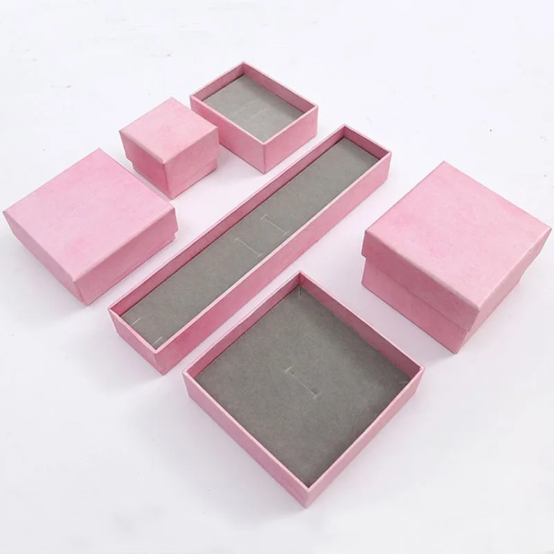 

Твердая бумага квадратная коробка для ювелирных украшений, обручальное кольцо для сережек, розовое ожерелье, браслет, дисплей, Подарочная к...