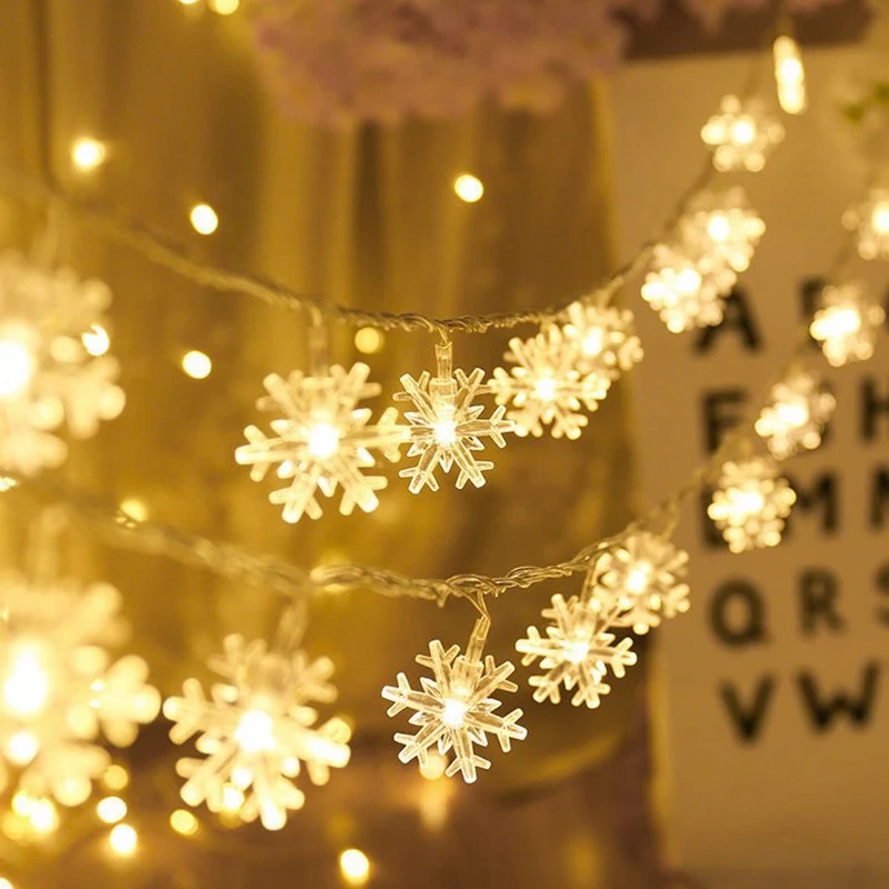 

Christmas Snowflake String Lights, Battery-Operated Waterproof for Xmas Home Garden Bedroom and Indoor&Outdoor