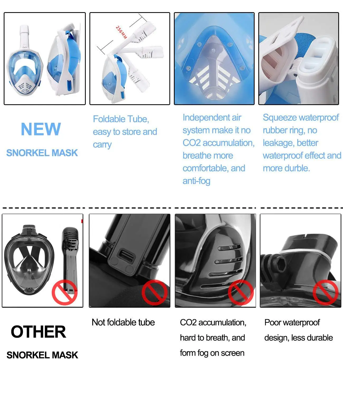 Складная Полнолицевая маска для дайвинга взрослых и детей противотуманная