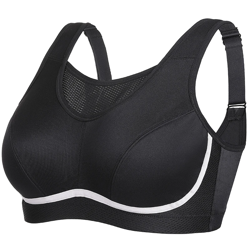 Free Shipping Wholesales Women's High Impact No-Bounce Full Coverage Wireless Bra C D DD E F 36 38 40 42 44 46