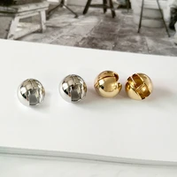 minimalist round ball geometric earrings textured gold earrings for women hollow open statement earrings basket huggie earrings