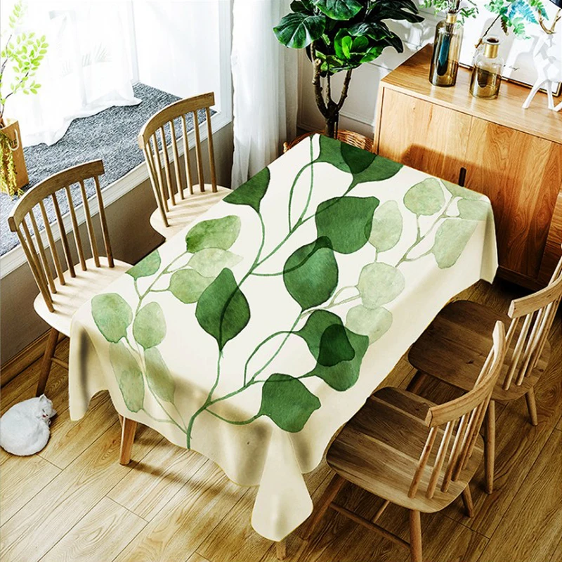 Водонепроницаемая скатерть из полиэстера с 3d цифровым принтом птичьих листьев
