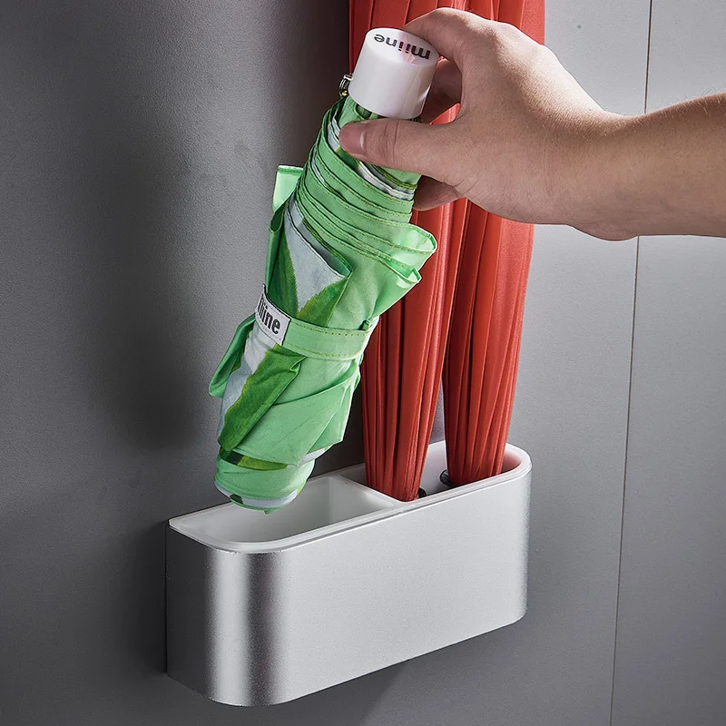 Detachable Wall Mounted Wet Umbrella Rack Drain Holder Portable Punch-free Single/Double Layer Storage Rack