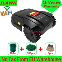 the cheapest wifi app control robot grass cutting machine h750t with 100m wire100pcs pegs6pcs blades