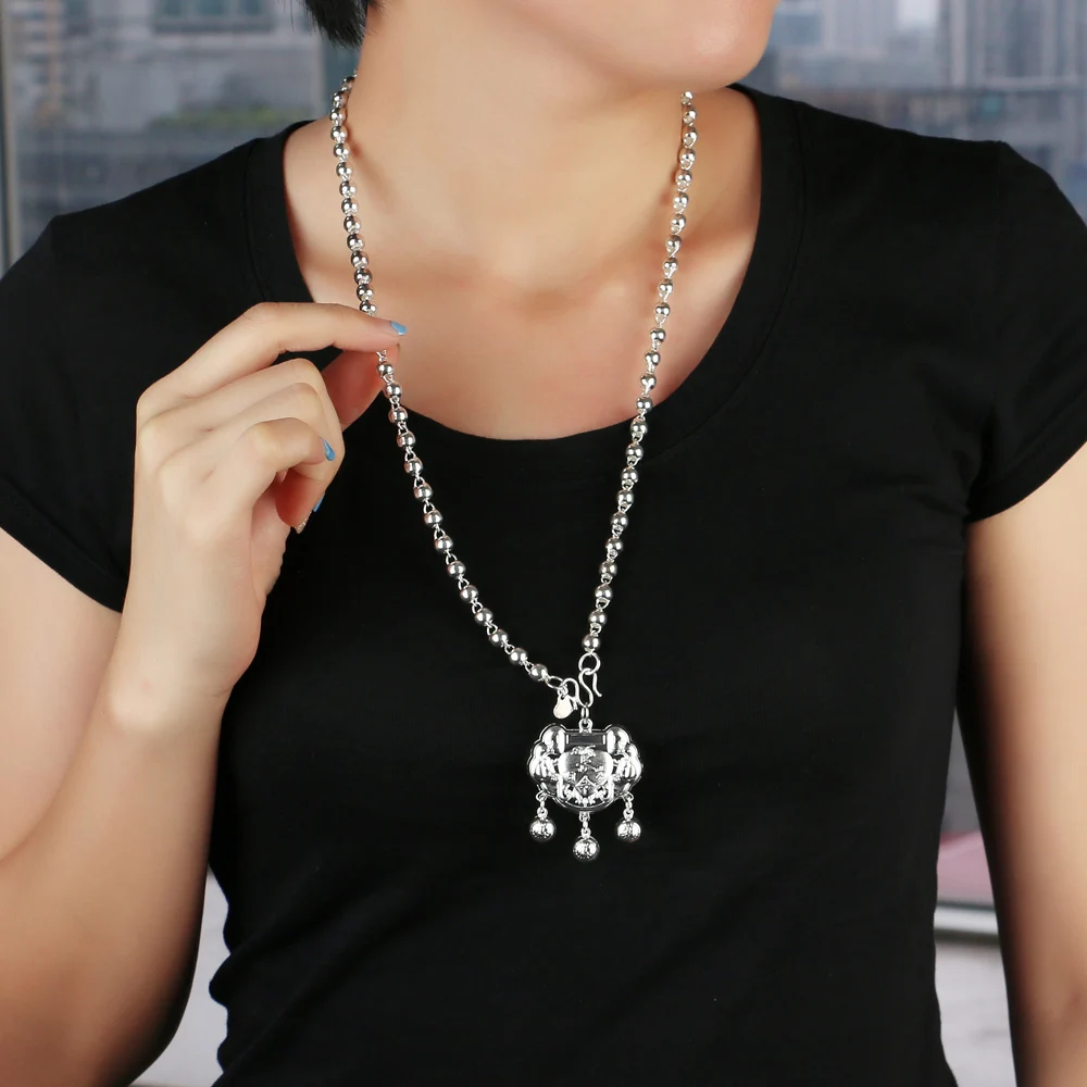 Женское ожерелье из серебра 925 пробы в китайском стиле|sterling silver necklace|925 sterling necklacesilver necklace |