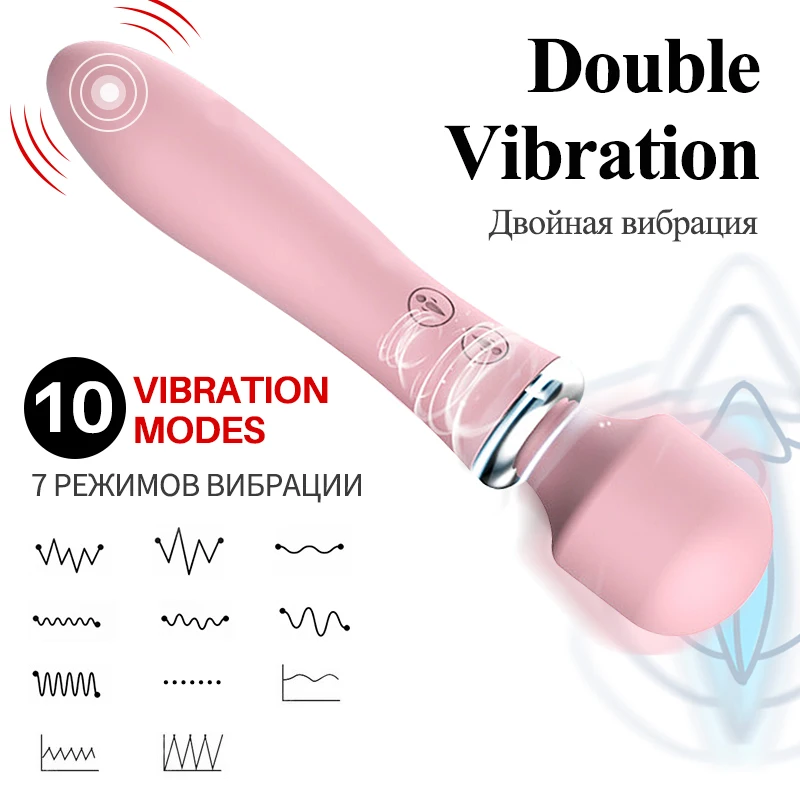 

AV Magic Wand Dildo Vibrator G-Spot Multi Speed 3 Attachments Double Vibration Clitoris Vaginal Stimulate Massager wand Sex Toys
