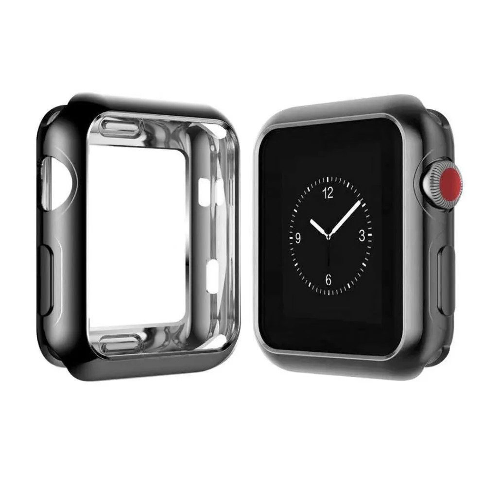 Чехол часы для Apple Watch 5/4 42 мм 44 TPU всесторонний гальванический защитный чехол iwatch