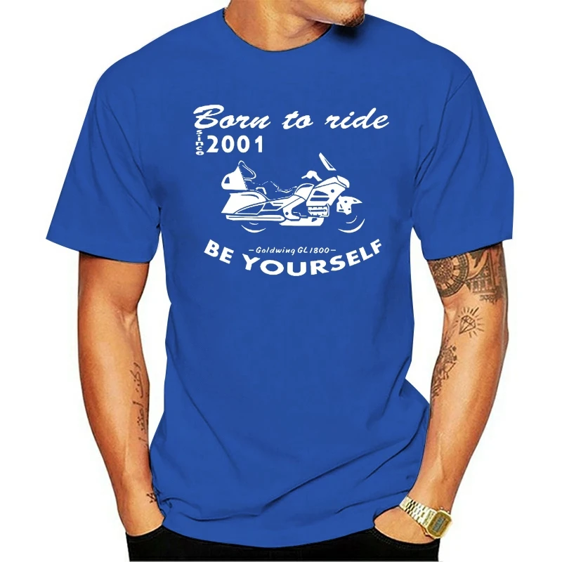 

2021 Short Sleeve O-Neck Tops Tees Men 100% Cotton Per Moto Goldwing Gl1800 Biker Hon T-shirt Racer Tee Shirts