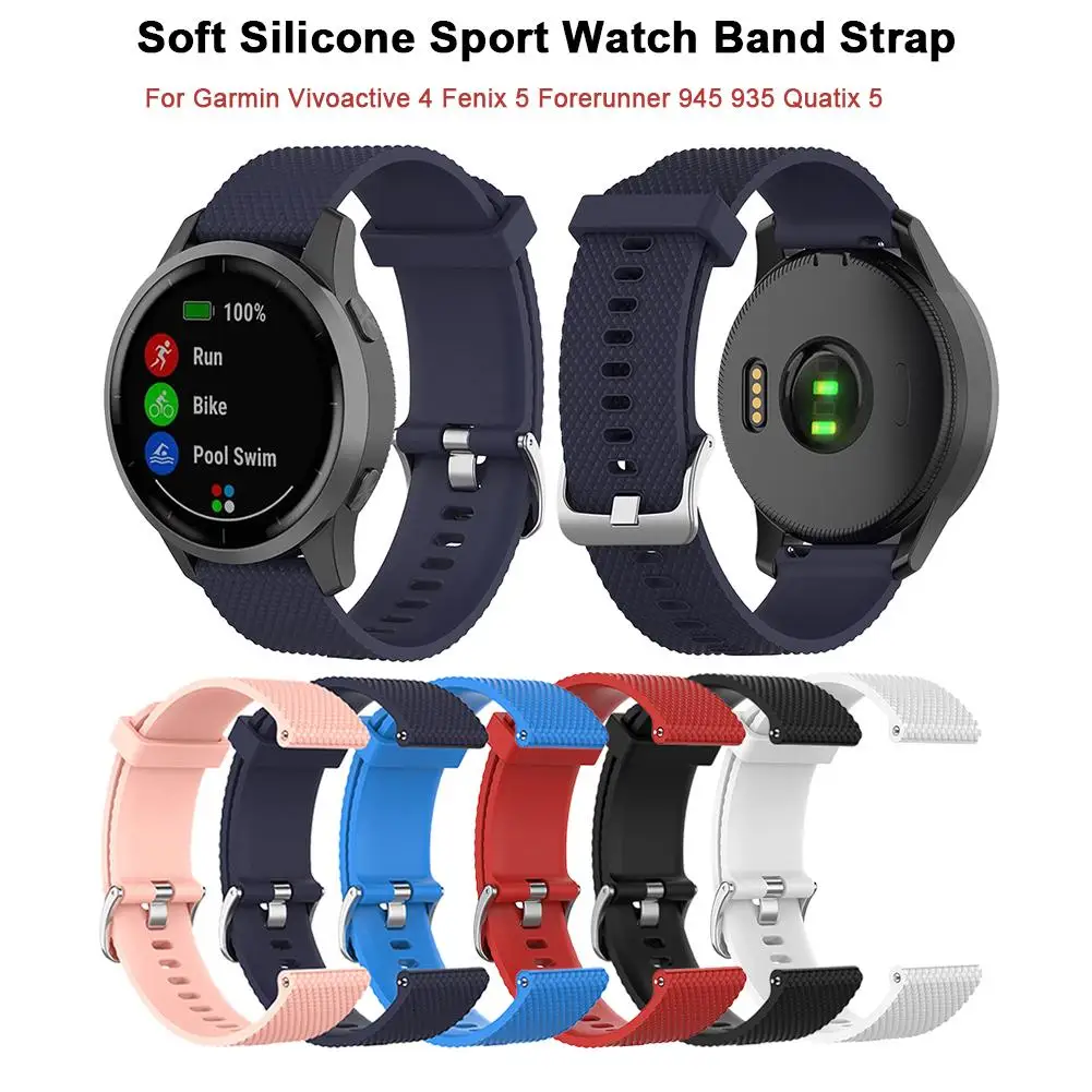Мягкие силиконовые спортивные часы ремешок браслет для Garmin Vivoactive 4 Fenix 5 Forerunner 945 935
