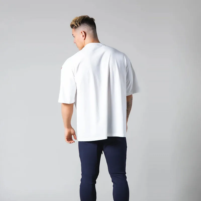 

2021 NEW Brand Casual short sleeve Cotton T-shirt Men Gym Fitness Workout Skinny shirt Male Printing Sport T-shirt men Clothing