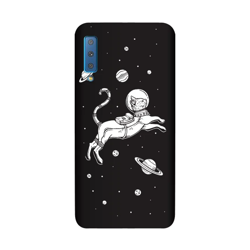 Силиконовый чехол QAQsam для Samsung Galaxy A7 2018 A750 матовый телефона с рисунком цветов