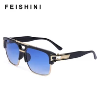 feishin cool classic luxury sunglasses men glamour fashion brand designer sun glasses for women mirrored color intage square