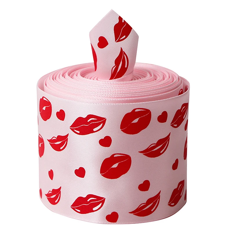 

4.6M Love Red Lips Polyester Ribbon Valentine's Day Handmade Decoration 13 Style