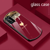 luxury cute oval heart shaped tempered glass phone case for huawei p40 p30 mate 30 20 pro nova 7 6 5 mirror silicone cover funda