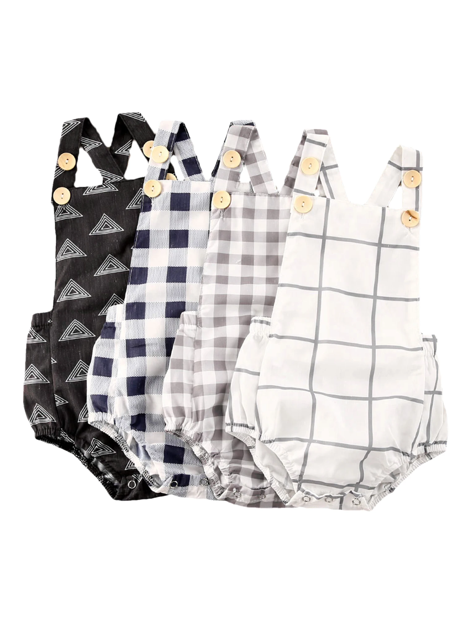 Летняя одежда для малышей Комбинезон без рукавов маленьких девочек с оборками