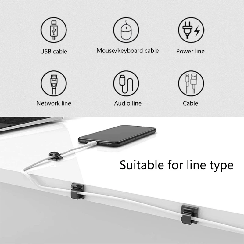 10 шт. клей самоклеящийся зажим для проводов Держатель кабеля квадратный