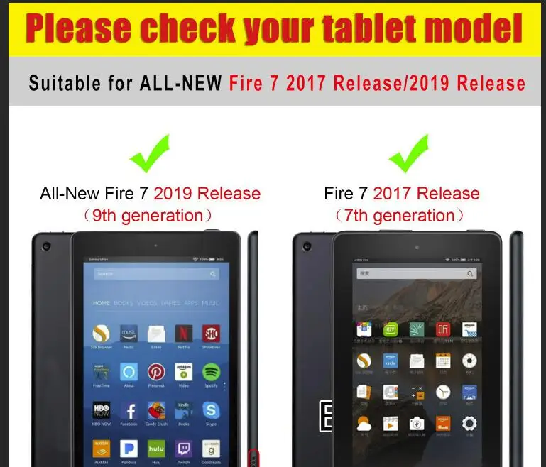 

New Armor Case For Amazon Kindle Fire 7 2019 Cover For All-new Amazon Fire 7 2017 Hybrid Shockproof Protective Case +Film+pen
