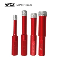 4pcs diamond drills tile dry drill bit 6 12mm drill bits hole saw cutter for granite marble porcelain stoneware glass