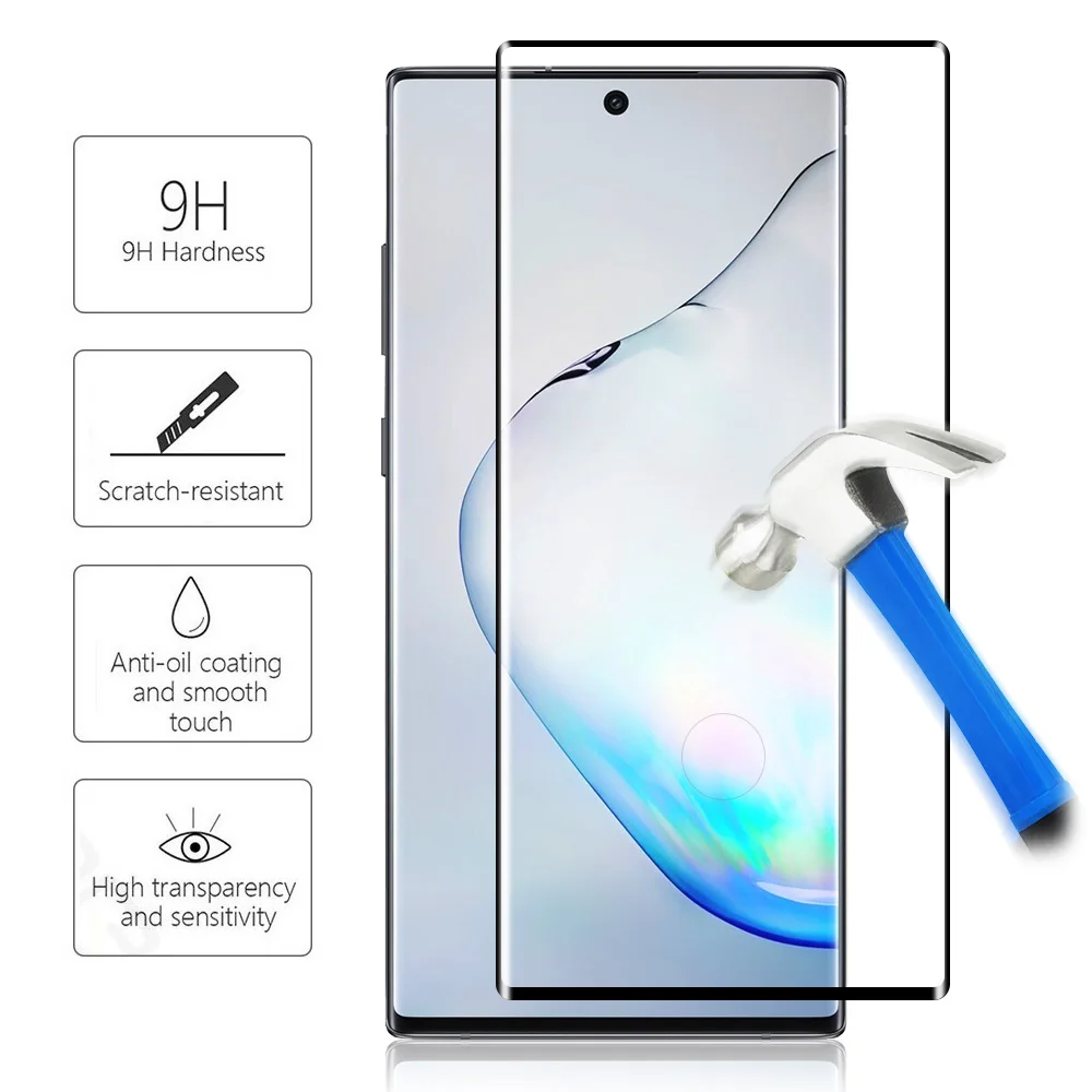 3D изогнутое закаленное стекло для samsung Note 10 Plus S10e S10+ твёрдый край протектор экрана для S9 Plus S8 Note 9 защитное стекло