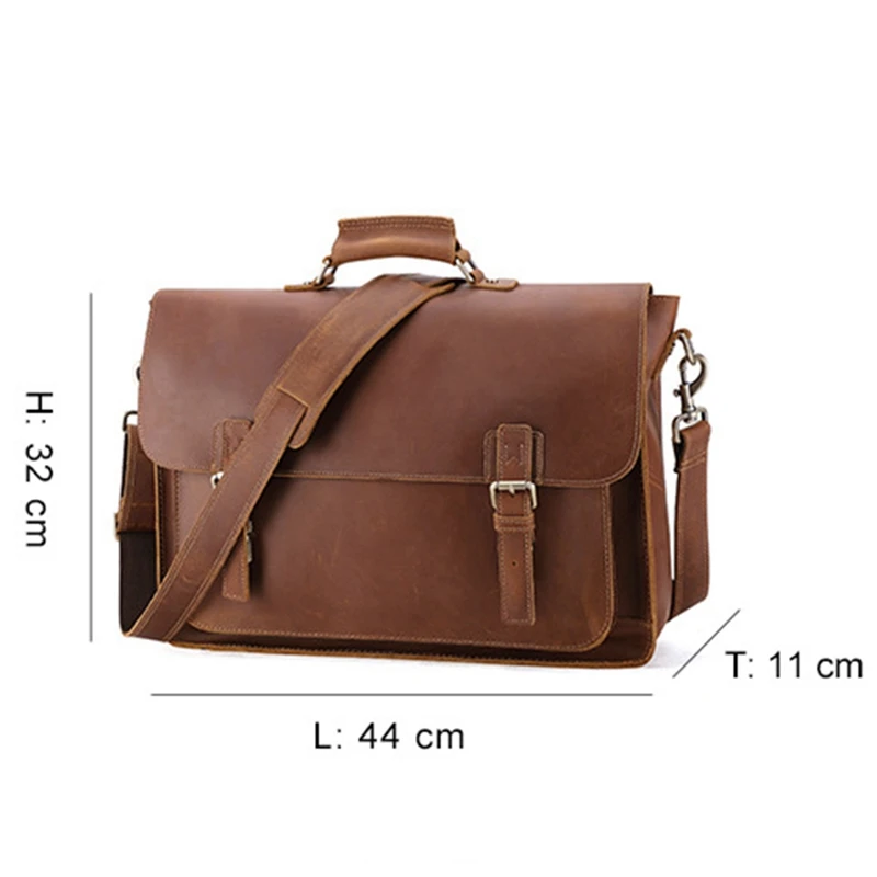 

New Business Bag Men's Briefcase Men's 17-Inch Retro Handbag Leather Men's Bag