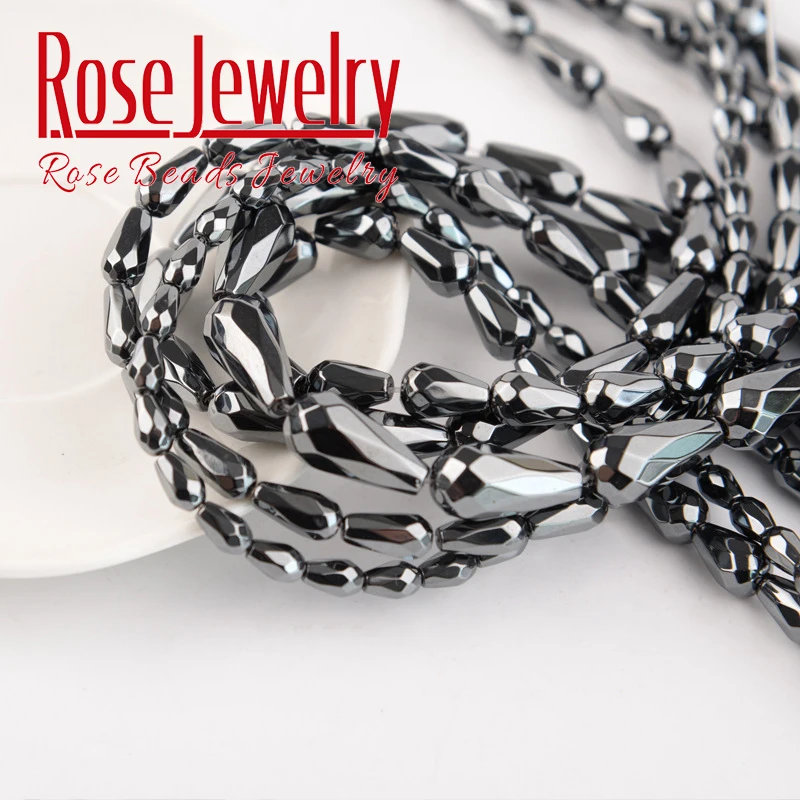 Бусины-шармы из натурального граненого камня гематит для самостоятельного