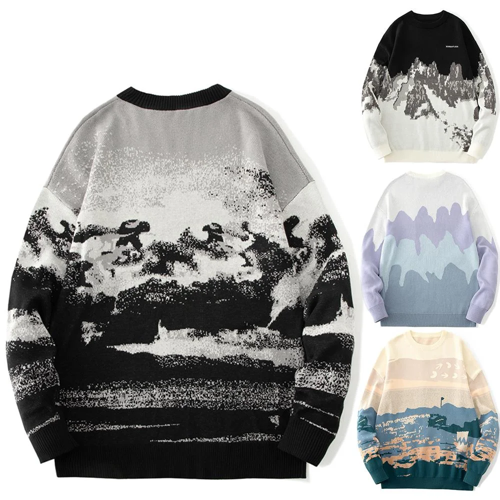 

2021 Men Winter Casual Thick Warm Harajuku Sweater Oversized Pullover Men Autumn New Fashion Outdoor Clothing O-neck Jumpers Men