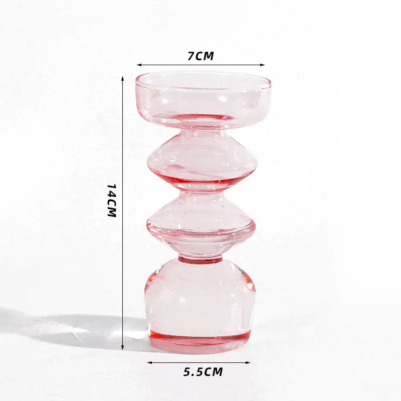 Стеклянная ваза для домашнего декора в европейском стиле для украшения комнаты на свадьбу, подставка для свечи, гидропонный горшок для цветов с услугой безопасной доставки.