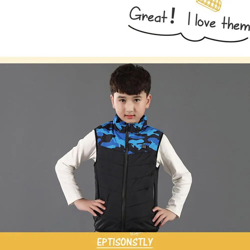 

Winter Outdoor Children Electric Heated Vest USB Heating Vest Kids Winter Thermal Waistcoat Camping Hiking Warm Hunting Jacket