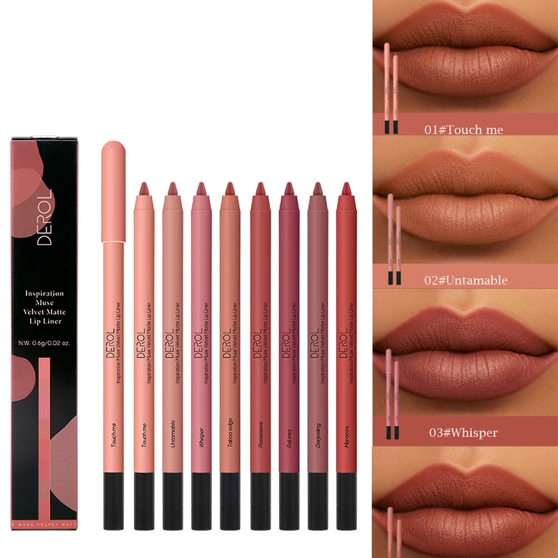 

8 Color Cosmetic Lipstick Pen Lip Liner Pencil Professional Matte Waterproof Lady Charming Lip Liner Contour Makeup Lipstick