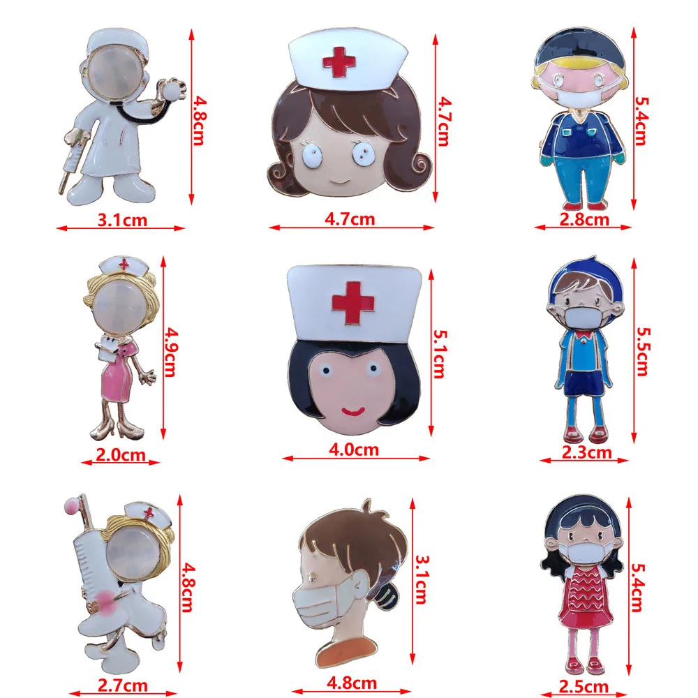 Новинка популярная женская брошь с эмалью в виде головы врача медсестры Ангела