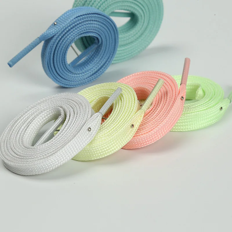 

1Pair / Colorful Shoelaces Flat Shoe laces Fashion Canvas Leisure Candy Party Fabric Shoelace Woman And Men Shoe lace