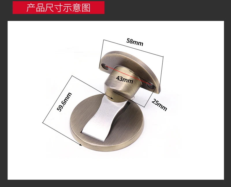 Thickening Magnetic Door Stops Znic Alloy Door Stopper Hidden Door Holders Catch Floor Nail-free Doorstop Furniture Hardware