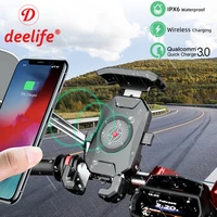 deelife motorcycle phone holder wireless chargers for motorbike telephone mount cellphone stand mobile smartphone support