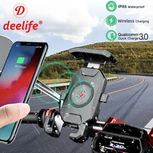 Deelife Motorcycle Phone Holder Wireless Chargers for Motorbike Telephone Mount Cellphone Stand Mobile Smartphone Support