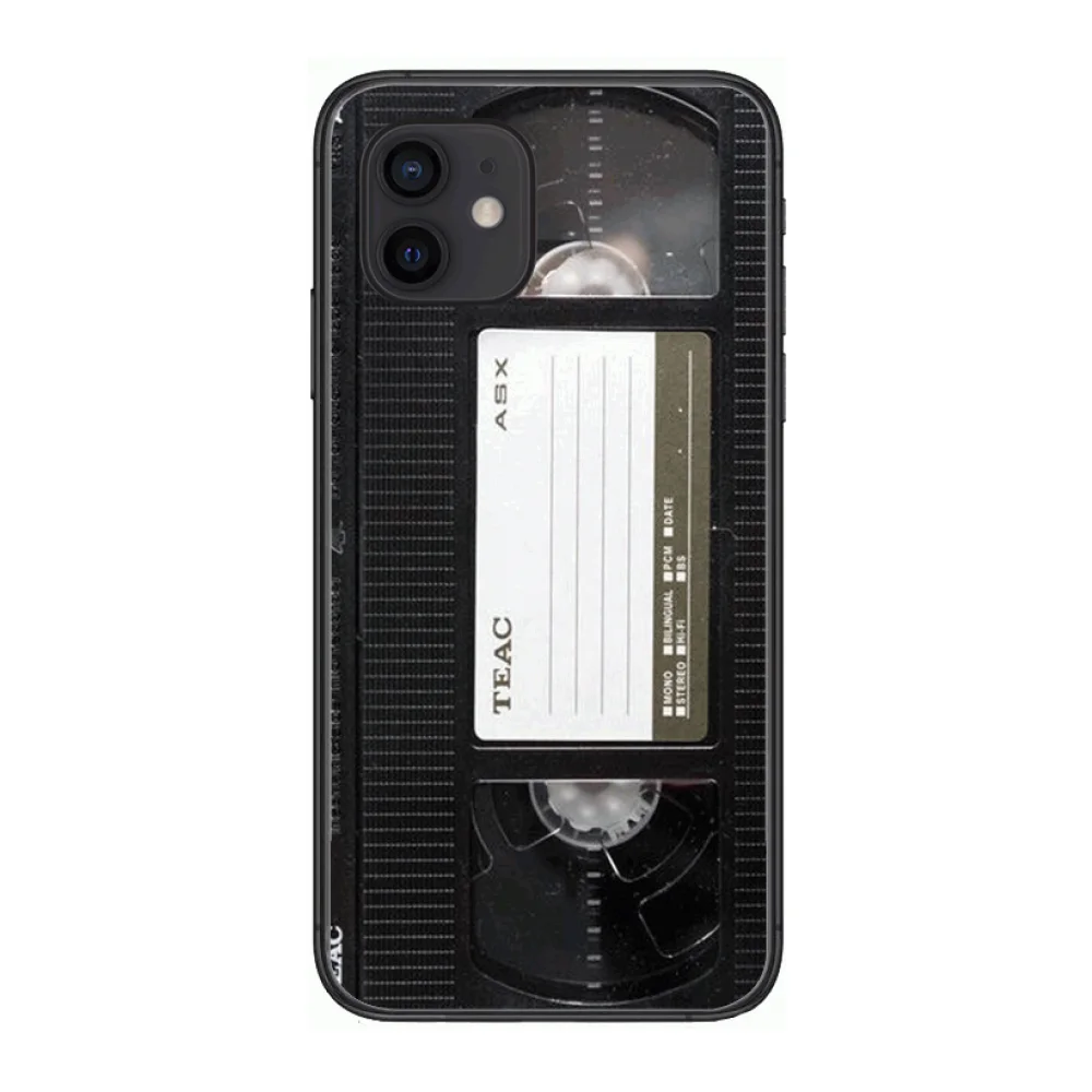 

Retro MagneTic Tape Mobile Style Phone Case cover For iphone 12 pro max 11 8 7 6 s XR PLUS X XS SE 2020 mini black cell shell