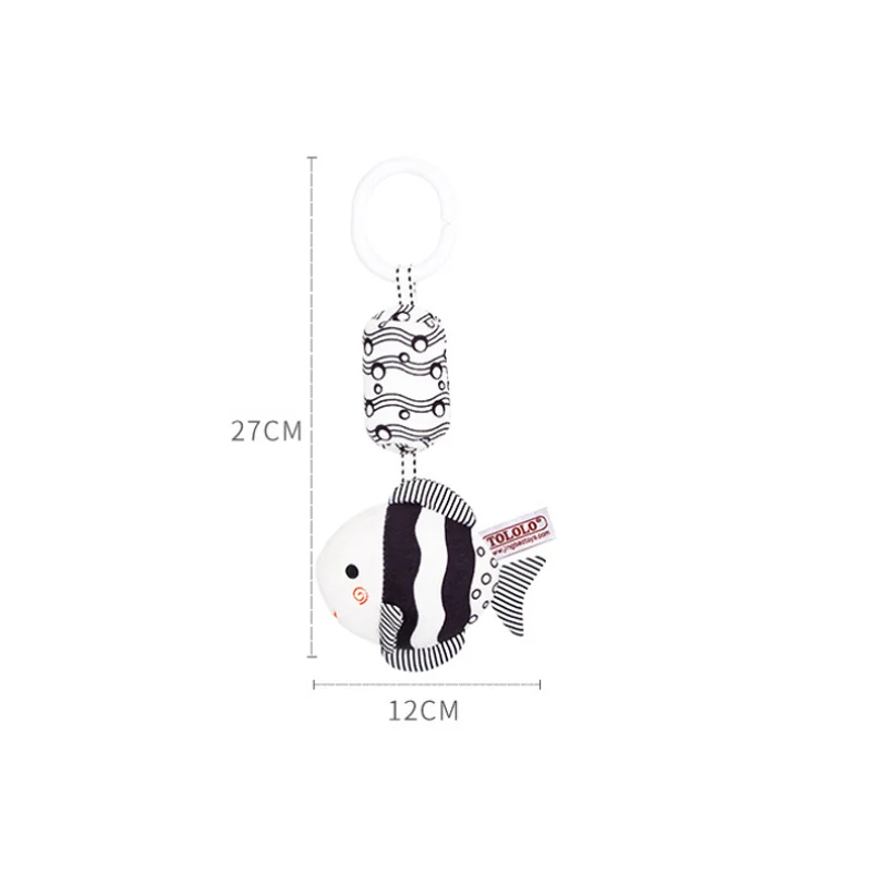 

Baby Rattle Cotton Hand Bell Toy Animals Plush Black White Vision Development Toys Mobile Baby Bed Stroller Chimes Rattles Bell