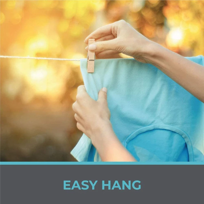 

100Pcs Clothes Pins, Durable Wood Clothing Pegs, Strong Grip, Rust and Moisture Resistant, Use Pin to Dry Laundry