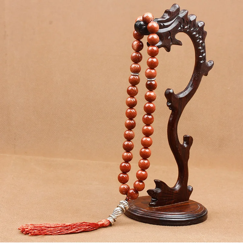 Tesbih исламские молитвенные Бусы Tasbih мусульманские молитвенные четки из бусин очаровательные ювелирные изделия натуральный агатовый камень браслет - Окраска металла: 10mm 33pcs