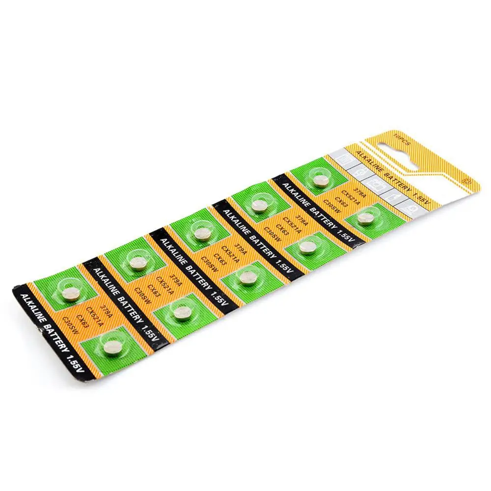 

10pcs/lot AG0 LR69 LR521 379A Button Batteries SR521SW D379 Cell Coin Alkaline Battery 1.55V V379 SR63 For Watch Toys Remote